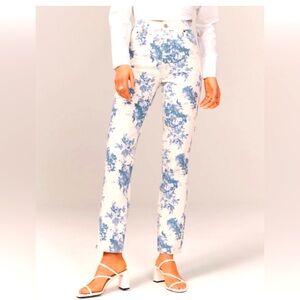 Abercrombie + Fitch floral straight leg jeans size 28
